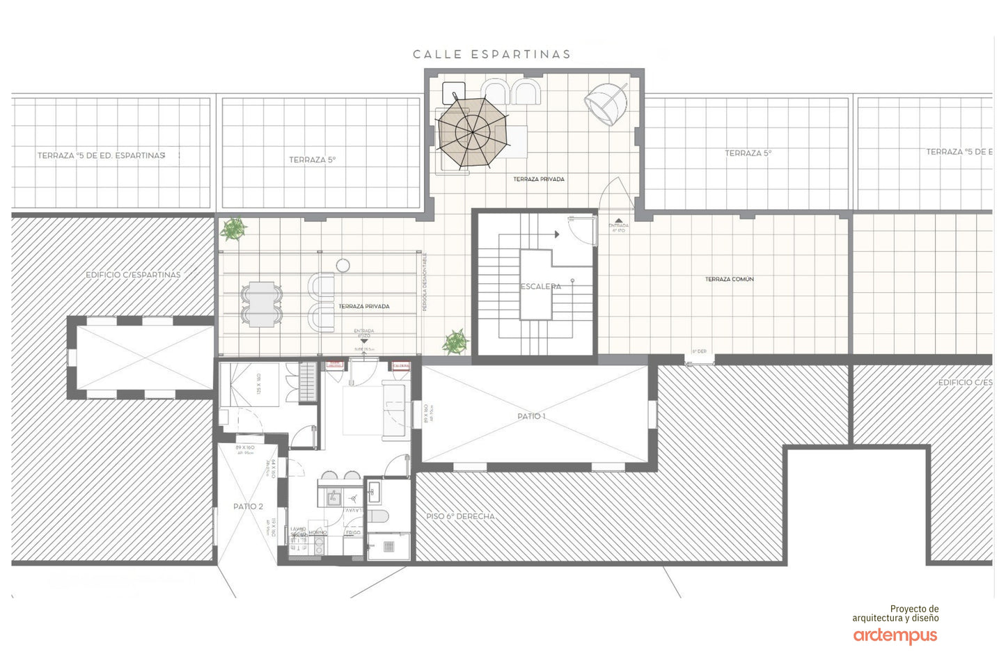 Ático de lujo en Madrid con terraza privada en Calle Espartinas