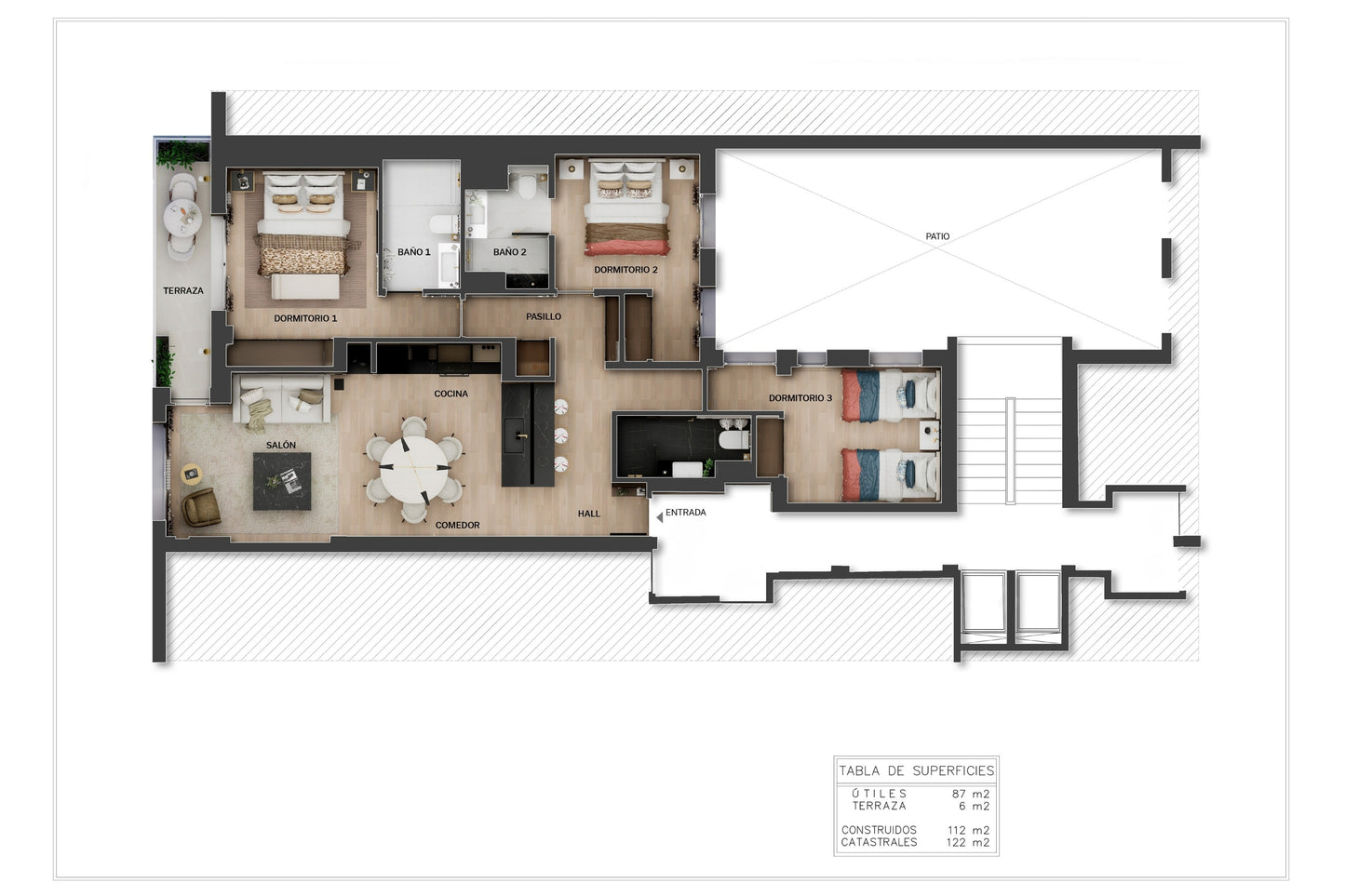 Piso de lujo en Madrid con terraza privada en Calle Alcántara