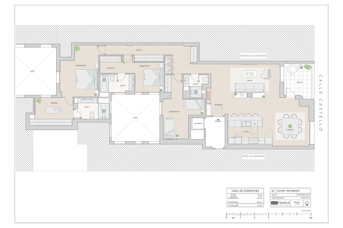 Ático de lujo en Madrid con terraza privada en Calle Castelló