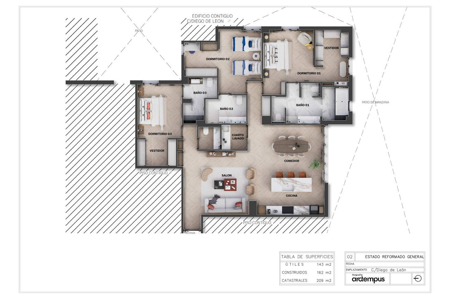 Piso de lujo en Madrid con garaje y domótica en Calle Diego de León