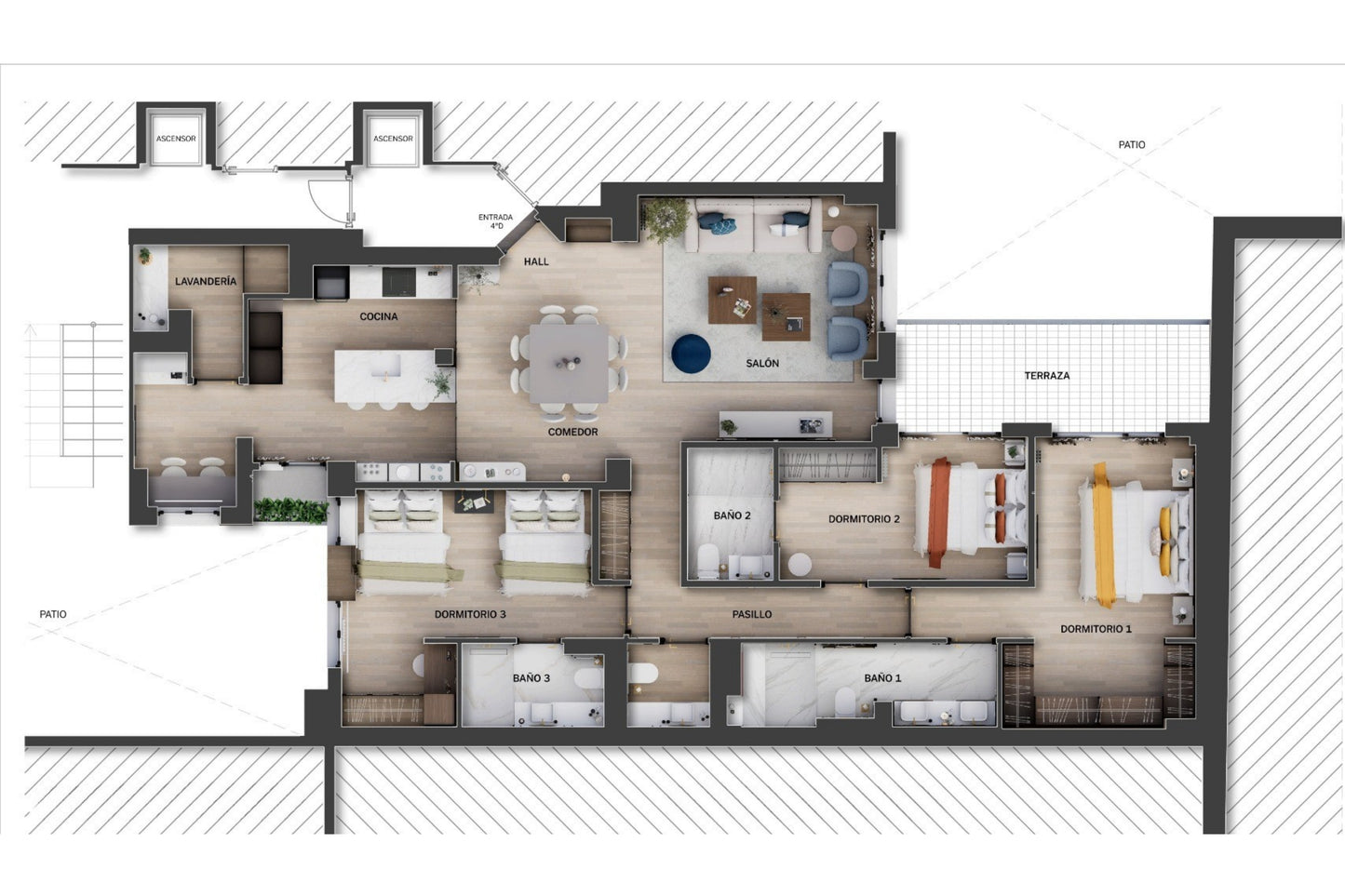 Piso de lujo en Madrid con terraza privada en Calle Montesa