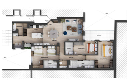 Piso de lujo en Madrid con terraza privada en Calle Montesa